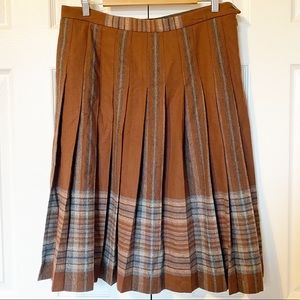 Vintage Pendleton Plaid Pleated Wool A-line Prep Skirt